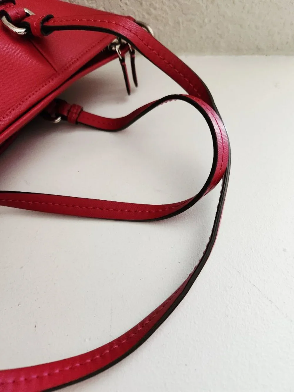 Coach Jordan Fushia Saffiano Leather Shoulder Bag Purse